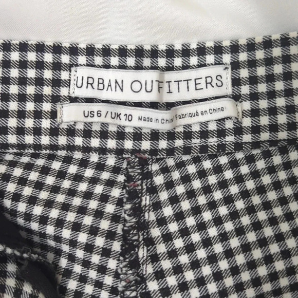 Urban Outfitters Susie High Rise Plaid Pants, Color Black/White Size 6 - Picture 14 of 15